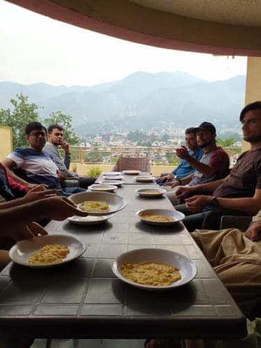 Breakfast at Muzaffarabad with breathtaking views of the valley