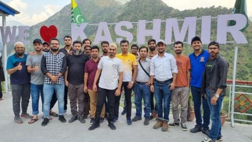 A group photo at the Kashmir View Point at the Neelum Valey Road